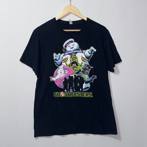 Ghostbusters Marshmallow Man Collage Over Cast shirt unisex size large